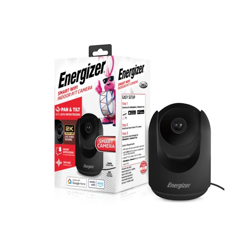 Black Smart 2K Indoor Pan & Tilt Wired Motion Tracking Camera