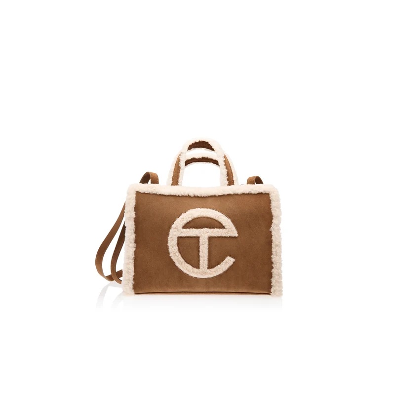 Shearling Shopper Medium Walnut