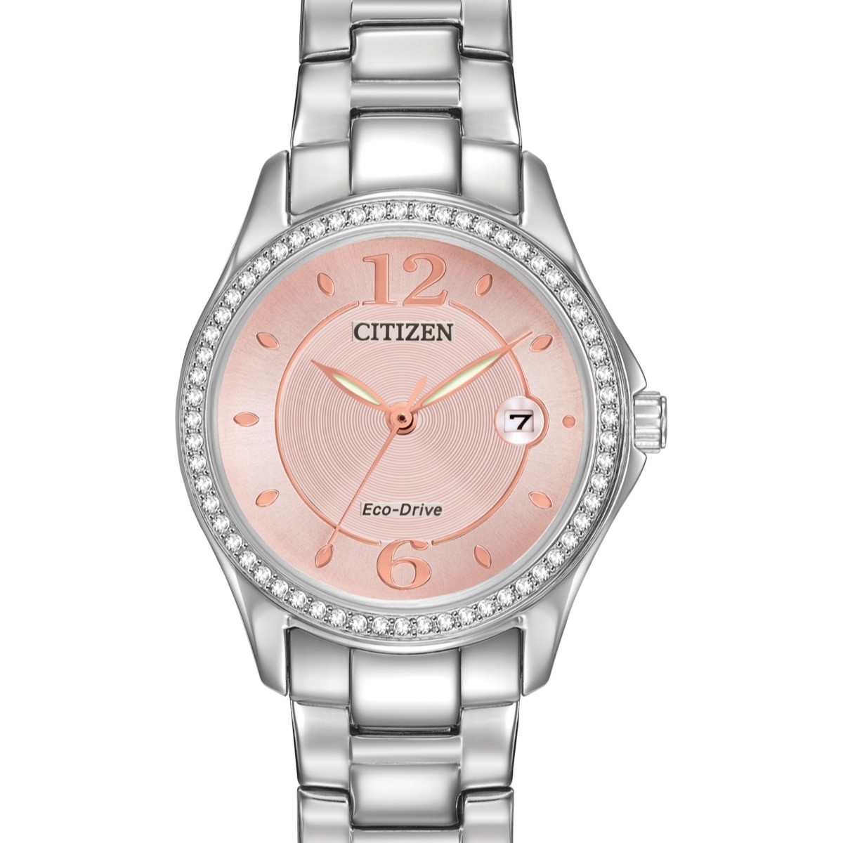 Eco-Drive Stainless Steel Bracelet watch, Pink