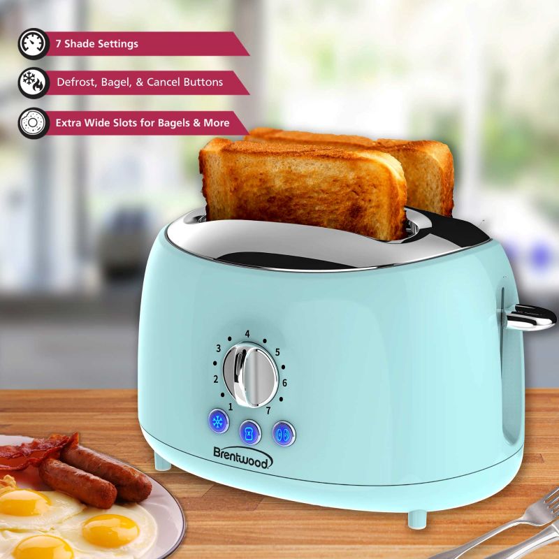 2 Slice Retro Toaster - Blue