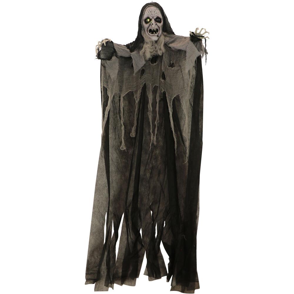 Life-Size 6Ft Witch Prop with Lights and Sound Indoor/Covered Outdoor Halloween Decoration