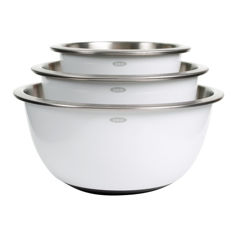 GG 3Pc SS Insulated Mixing Bowl Set - (White)