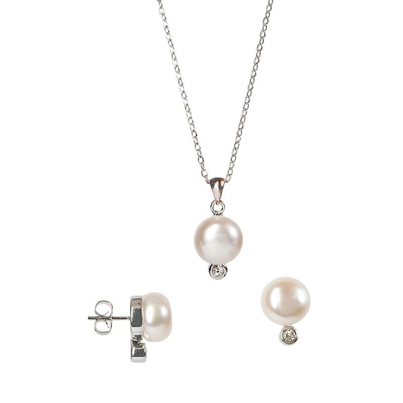 Pearl & Swarovski Bezel Set