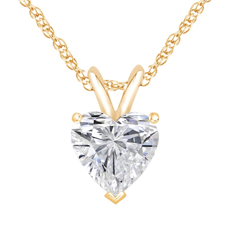 Heart  Pendant with chain in 10K Yellow Gold