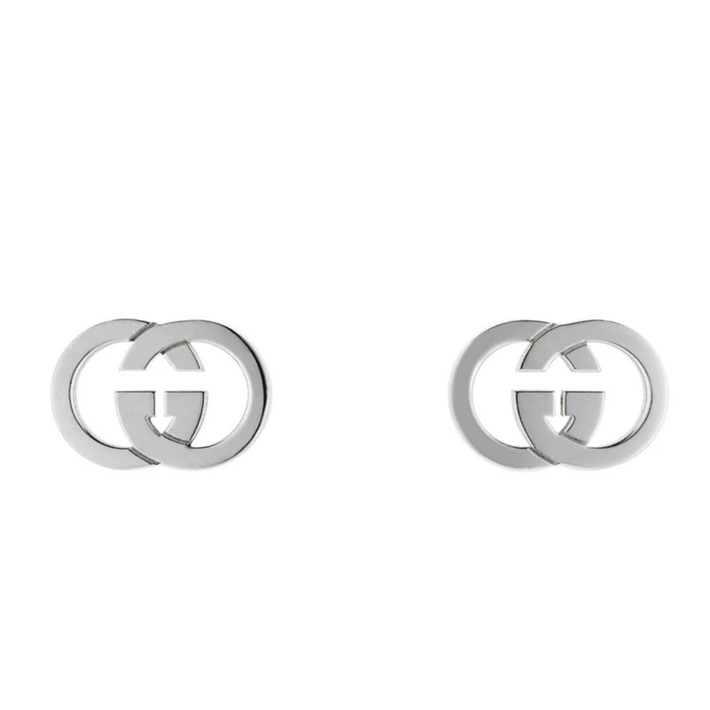 INTERLOCKING G EARRINGS SILVER