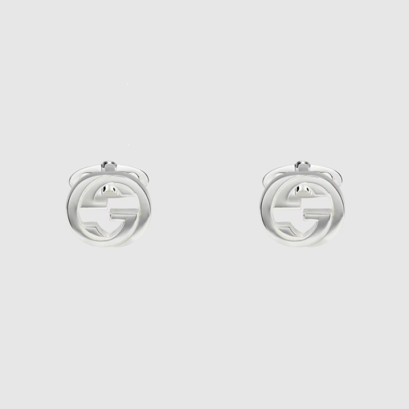 Cufflinks With Interlocking G In Sterling Silver