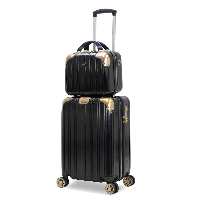 Prima USA Melrose S 2 piece TSA Anti-Theft Carry-On Cosmetic Set Black/Gold