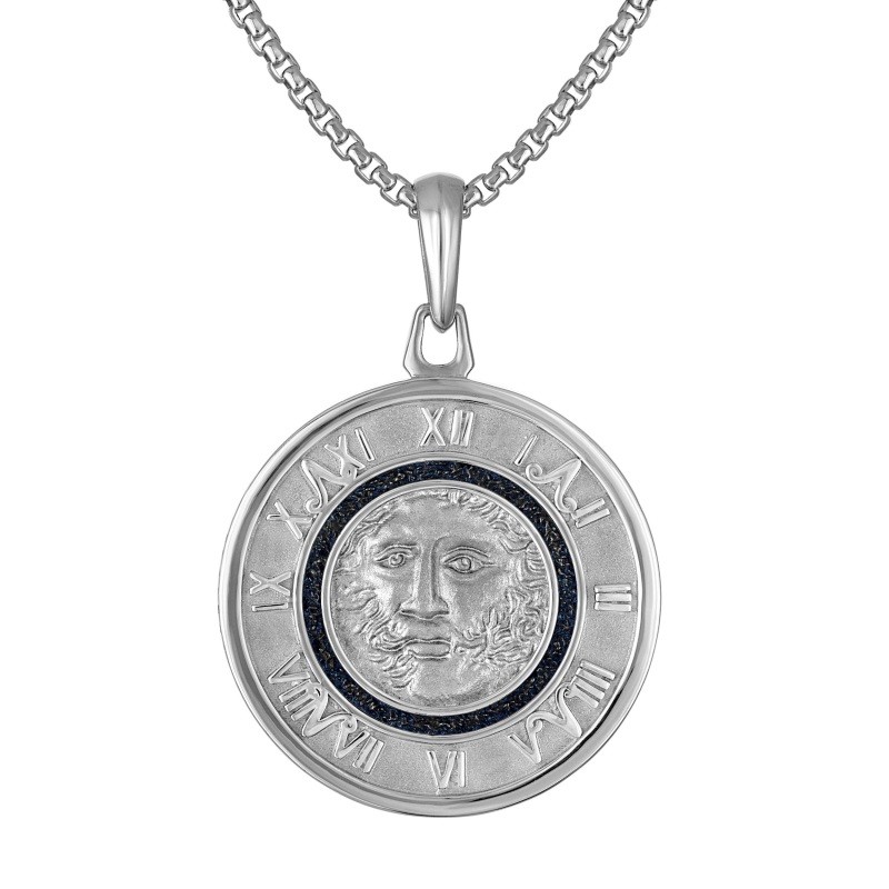 Greek God of Time Sterling Silver Chronos Amulet