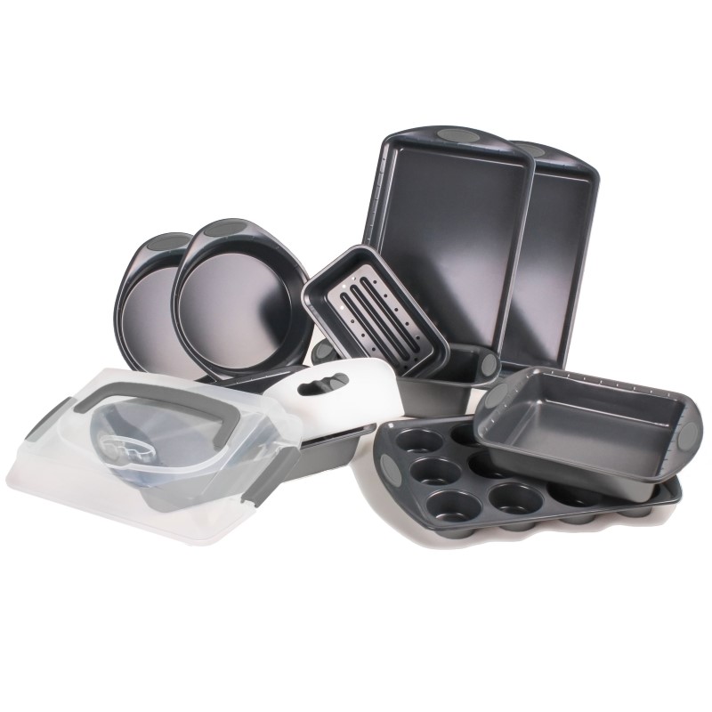 11 - Piece Perfect Slice Bakeware Set - (Grey)