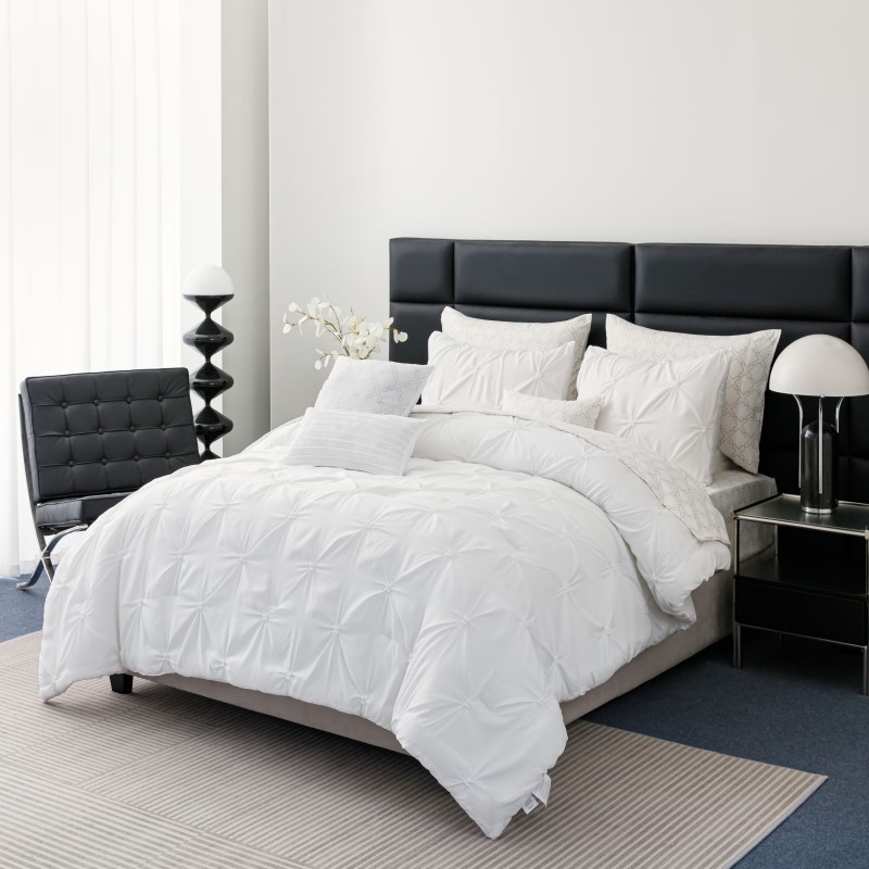 Queen 10Pc Pintuck Bed In A Bag Set - (White)