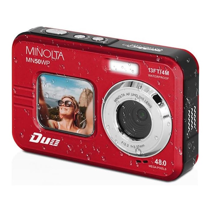 48MP Autofocus 5K UHD Waterproof Camera - (Red)