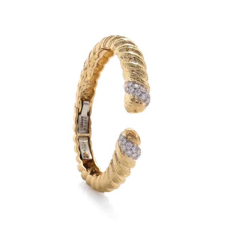 Slim Rope Cuff – Hammered Finish