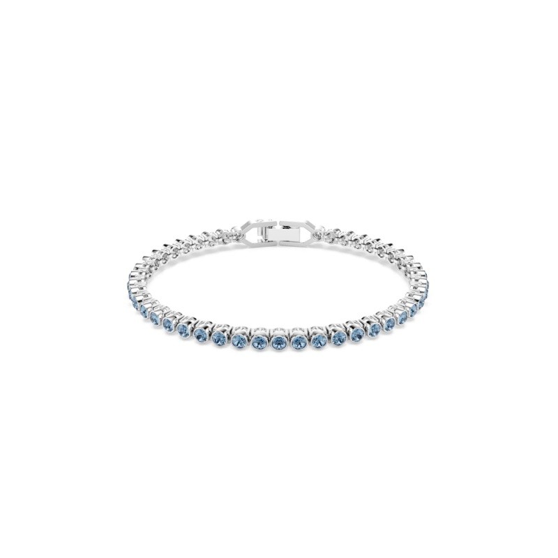 MP Imber, bracelet blue crystals with a bezel on a rhodium-plated