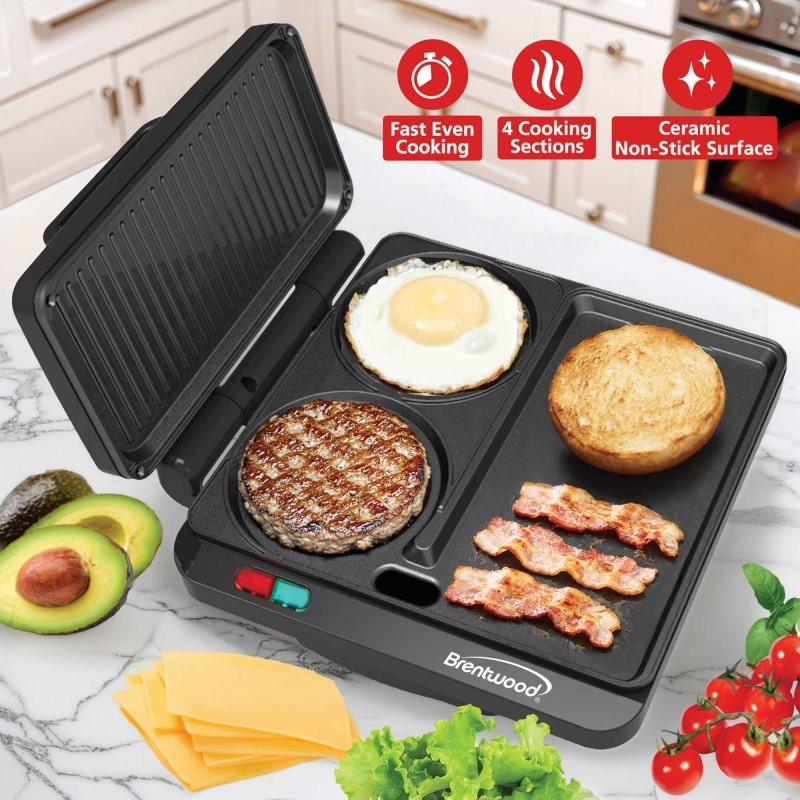 Multipurpose Sandwich Maker and Hamburger Grill - (Black)