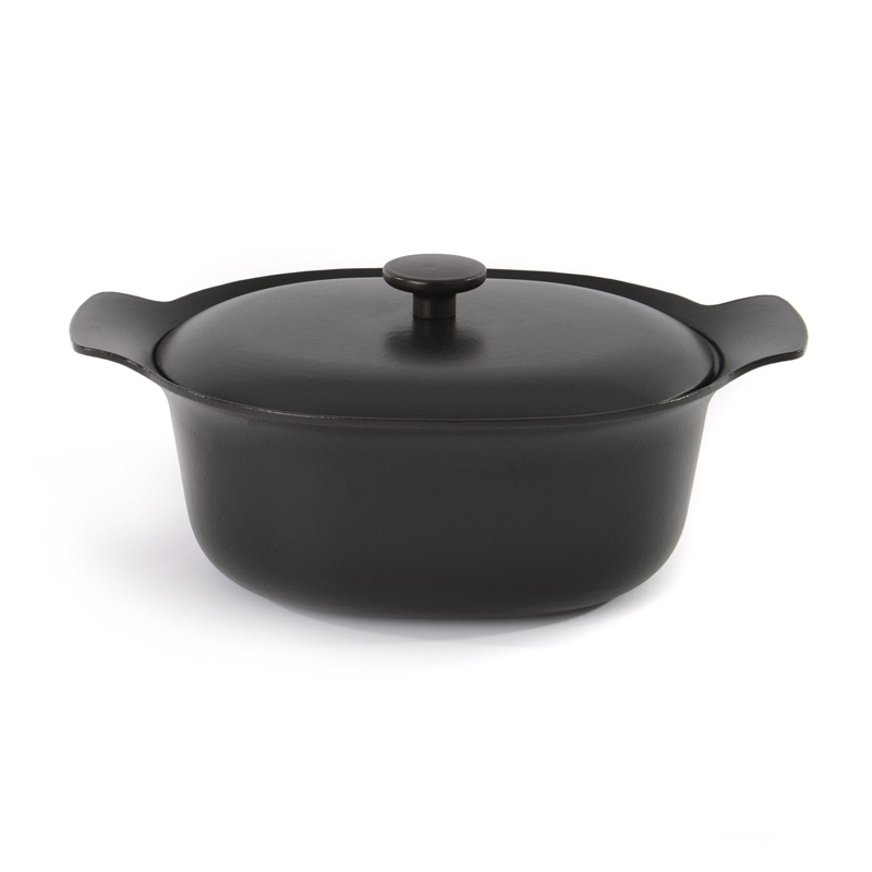 11 - Inch Ron Cast Iron Cov Dutch Oven - (5.5 Quart) - (Black)