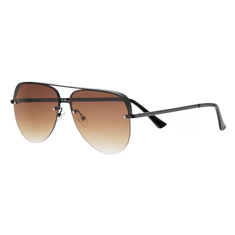 Shiny black Pilot Sunglasses