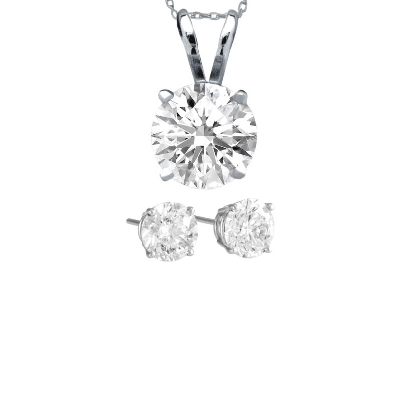 Royal Stud Earrings (.30 Ctw) And Dream Necklace (.15 Ct) In 14K Set