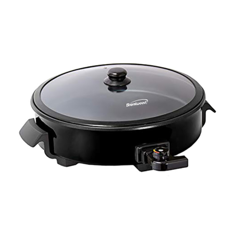 12 - Inch Non-Stick Round Electric Skillet - (Black)