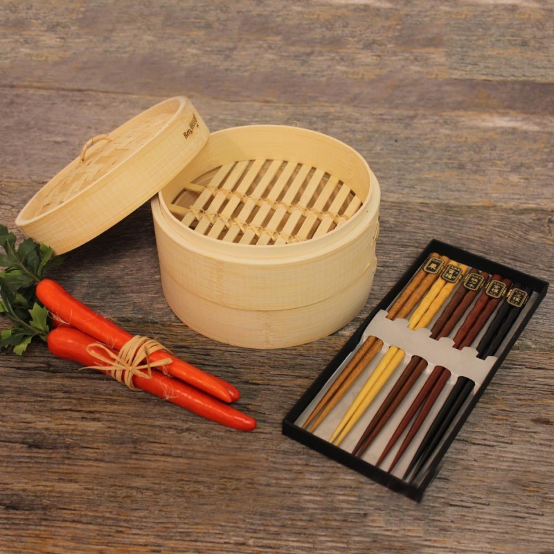 11-Piece Bamboo Steamer Set