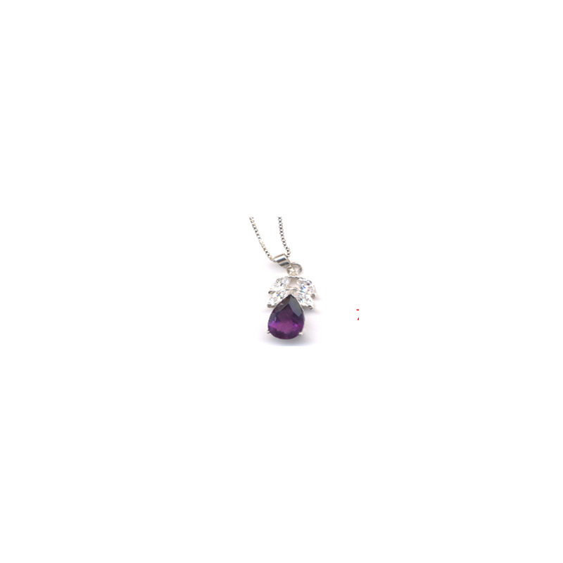Amethyst necklace with Swarovski Crystals gift boxed