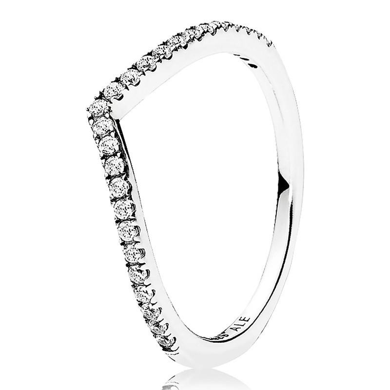 Sparkling Wishbone Ring, Size 9