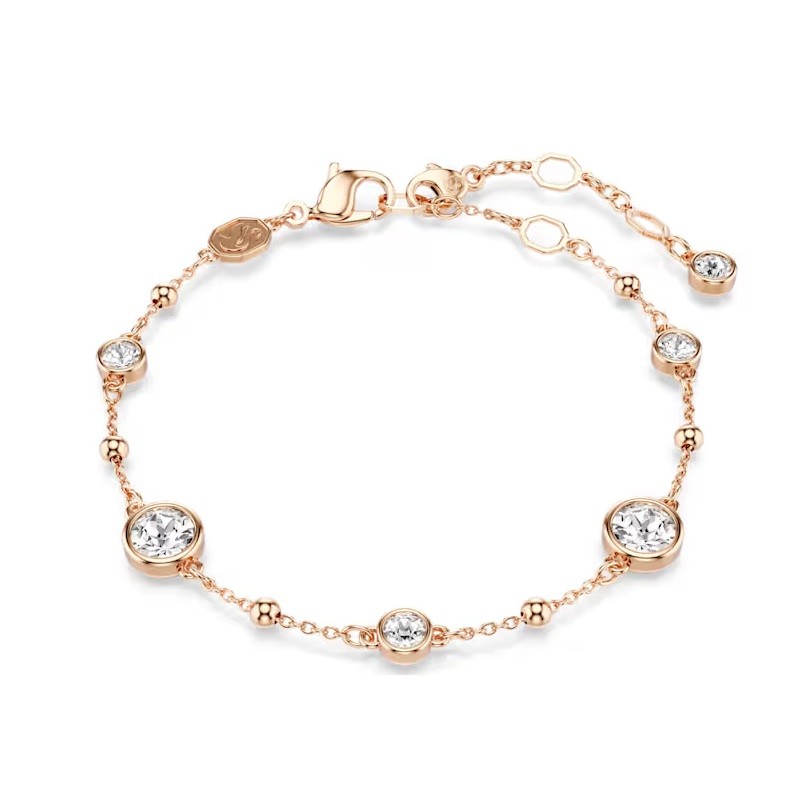 Imber Bracelet Round Cut White Rose gold-tone plated-Medium