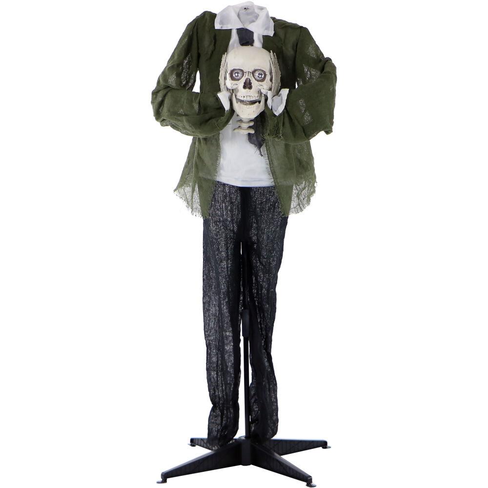 Life-Size Animatronic Headless Skeleton with Lights and Sound Indoor or Covered Outdoor Halloween D