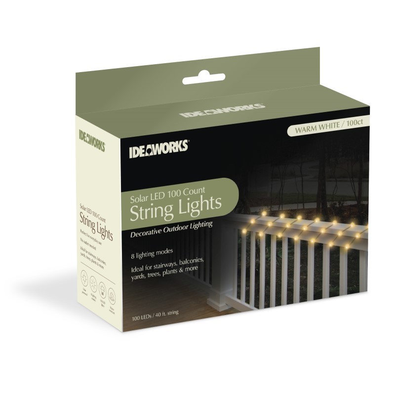 LED Solar String Lights 100-count – Warm White