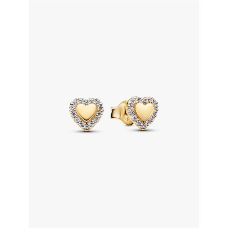 Heart Halo Stud Earrings