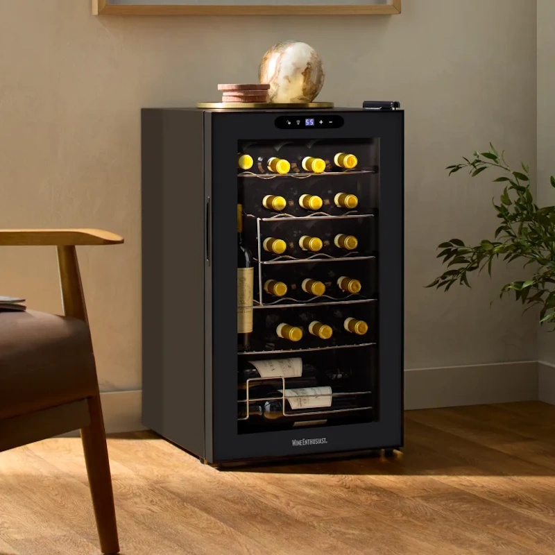 Wine Enthusiast | Wine Enthusiast 24-Bottle Compressor Wine Cooler with Upright Bottle Storage