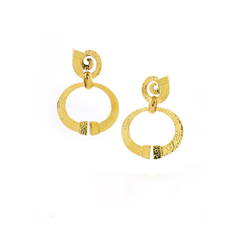 Square Nail Doorknocker Earrings