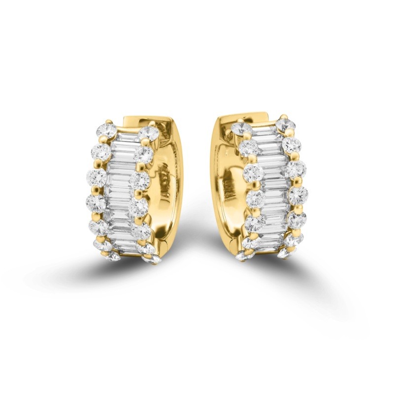 Baguette Love Huggie Earrings