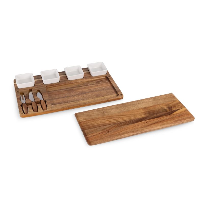 Picada - Acacia Tapas Board with Ceramic Bowls